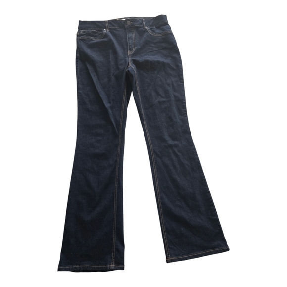 Est 1946 Jeans Women Size 12 Bootcut 34×31 Dark Wash Blue High Rise Denim - Picture 1 of 16